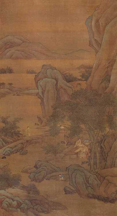 佚名 山水人物 立轴